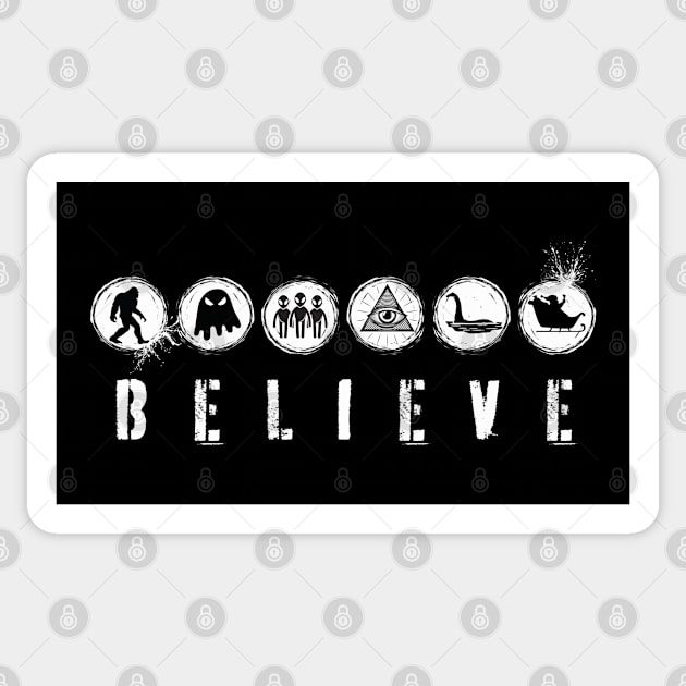 Believe Sticker by Kenny The Bartender's Tee Emporium